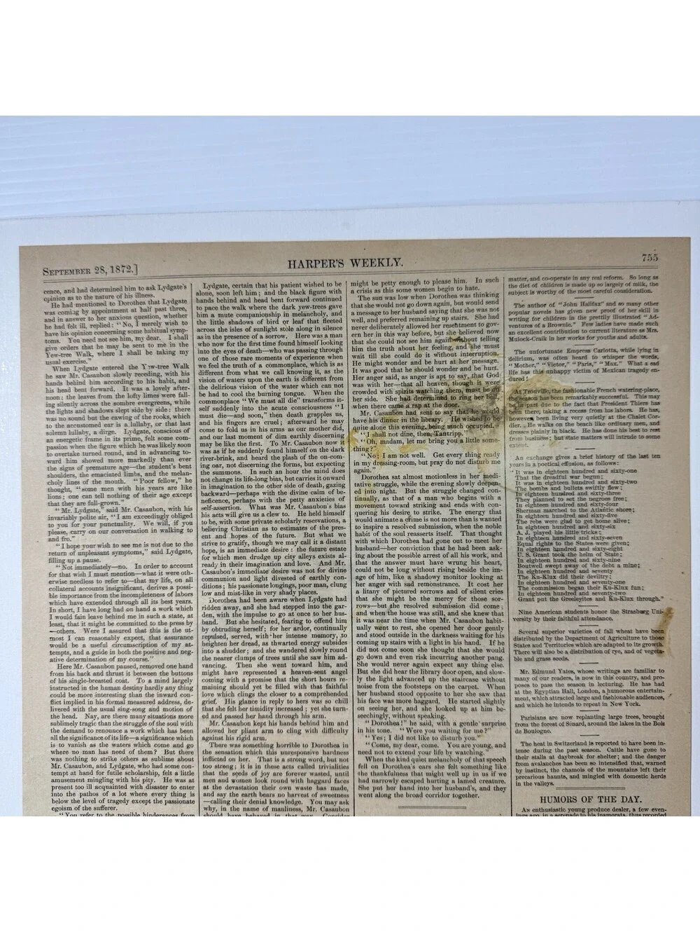 1872 Harper’s Weekly Belfast Riots Orangemen Ireland Political Print
